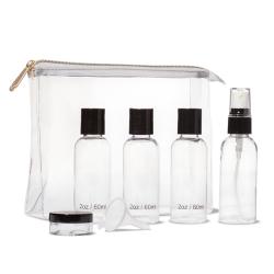 Stock Clear PVC transparent cheap cosmetic bag travel makeup bag kit