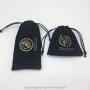 Promotional Black Velvet Bag With Gold Printing Logo
