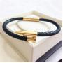 Best Sale Luxury Genuine Stingray Leather Stainless Steel Nail Bracelet