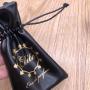 Gold Hot Stamping Faux PU Leather Drawstring Bag