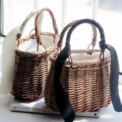Luxury Wicker Lady Beach Bag Rattan Woven Women Storage Tote Basket