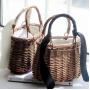 Luxury Wicker Lady Beach Bag Rattan Woven Women Storage Tote Basket