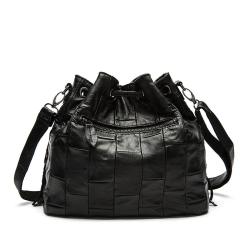 online shopping free shipping tassel bucket drawstring women leather shoulder crossbody bag
