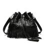 online shopping free shipping tassel bucket drawstring women leather shoulder crossbody bag