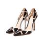 Women's Pointed-Toe European Elegance Color Pump Stiletto Sexy High Heels With Printing