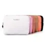 Eco saffiano PU leather cosmetic bag small make up bags with logo stamping