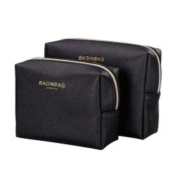 Eco saffiano PU leather cosmetic bag small make up bags with logo stamping