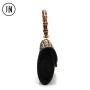 2024 Wholesale Horse Fur Mini Bag Handbag For Ladies Women With Leopard Bamboo Handle