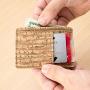 Eco-friendly minimalist card holder RFID cork leather card holder