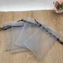 Silver Drawstring Organza Gift Pouch Custom Organza Packaging Bag With Printed Ribbon