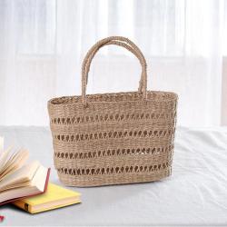 Straw Rattan Women Tote Bags Summer Beach Shoulder Handbags Fashion Hollow Hand Woven Seagrass Hand Woven Bags