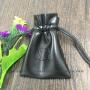 Small Embossed Soft Leather Jewelry Pouch With Embossed Logo