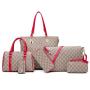 Wholesale China online shopping travel PU leather 6 Pieces tote bag set for women