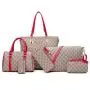 Wholesale China online shopping travel PU leather 6 Pieces tote bag set for women