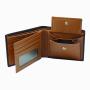 RFID men wallet genuine leather wallet with coin pouch tri-fold
