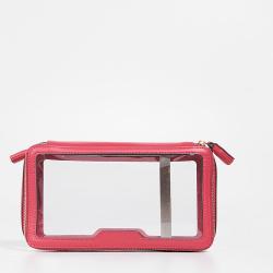 Beauty top quality premium metal zipper custom PU trim front zip pockets soft flight women clear eva cosmetic bag