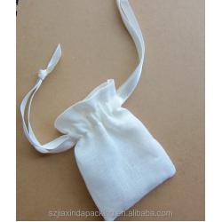 White French Linen Bags with sateen ribbon drawstring Very small linen bags Tiny linen jewelry pouches Jewelry packaging