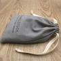 Custom Logo Printed Cotton Linen Gift Packaging Pouch Soft Cotton Fabric Drawstring Closure Packaging Bag