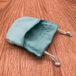 Thick Soft Turquoise Blue Microfiber Suede Jewelry Bag With Divider