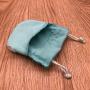 Thick Soft Turquoise Blue Microfiber Suede Jewelry Bag With Divider