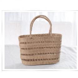 Straw Rattan Women Tote Bags Summer Beach Shoulder Handbags Fashion Hollow Hand Woven Seagrass Hand Woven Bags