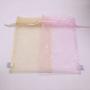 Gold Pink Organza Drawstring Pouch