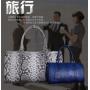Updated New Fashion Large Capacity Mens Travel Duffel Bags Genuine Luxury Snake Skin Leather Weekend Duffle Bag