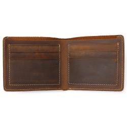 Vintage leather slim billfold custom men leather RFID wallet