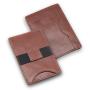 Italian cowhide genuine leather customized logo card holder card case with money clip elastic band