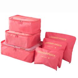 Taobao small moq Set Packing Cubes, polyester Travel storage Organizer set for cloth and sundries With Laundry Bag