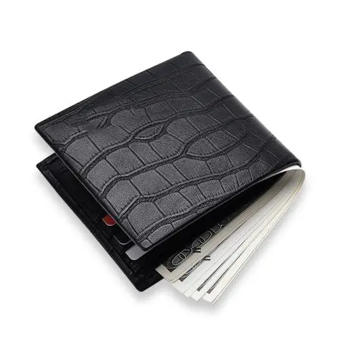 Crocodile leather genuine cowhide soft leather rfid card wallets cash slim wallets