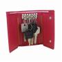 Short Style Ladies Cowhide Leather Key Wallet With Key Rings Multifunction 3 Folds Leather Key Holder Wallet