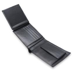 Nappa genuine leather trifold coin wallet 14 card slots large capacity leather wallet with front pocket