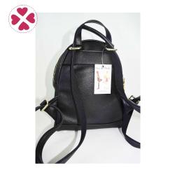 Women british style england mini small black genuine leather backpack