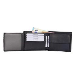 Trifold genuine leather men wallet RFID protection