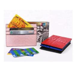 OEM ODM Custom Brand Name Real Skin Leather Classic Luxury Credit Card Holder Wallet Business ID Card Holders