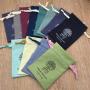Recyclable  Custom Logo Cotton Drawstring Bag Colorful Cotton Pouch Bag, Small Cotton Pouch Bag