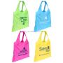 Customized eco friendly T-shirt style reusable shopping bags foldable with snap carabiner clip