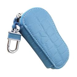 Multi-function Cowhide Leather Key Pouch Key Holder Ring Crocodile Pattern Key Bag Key Holder Chain