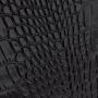 Black crocodile PU leather gold hardware zipper twill lining coin card pouch ladies purse