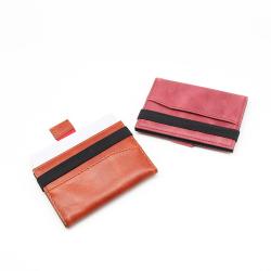 2018 NEW arrival slim minimalist front pocket RFID elastic band leather card holder