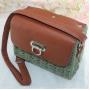 Women's Retro Rattan Straw Weave Mini Cross body Bags PU Leather Quilted Shoulder Bag
