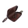 Fashion Real Cowhide Leather Car Key Pouch Unisex Zipper Car Key Bag With Car Key Ring