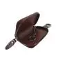 Fashion Real Cowhide Leather Car Key Pouch Unisex Zipper Car Key Bag With Car Key Ring
