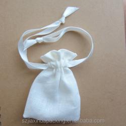 White French Linen Bags with sateen ribbon drawstring Very small linen bags Tiny linen jewelry pouches Jewelry packaging