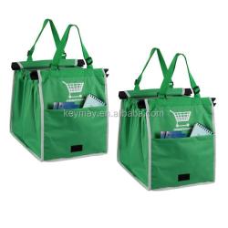 Foldable grocery bag shopping cart trolley cooler holder carrier bag reusable portable shopping bag