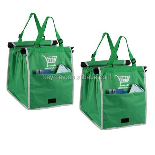 Foldable grocery bag shopping cart trolley cooler holder carrier bag reusable portable shopping bag