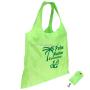 Customized eco friendly T-shirt style reusable shopping bags foldable with snap carabiner clip