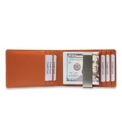 RFID blocking leather money clip wallets for men