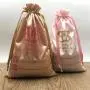 Custom Gold Pink Satin Hair Extension Packaging Bag